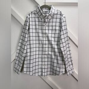 NWT Janie And Jack Tattersall Flannel Button Down Shirt White Size 8 Boys